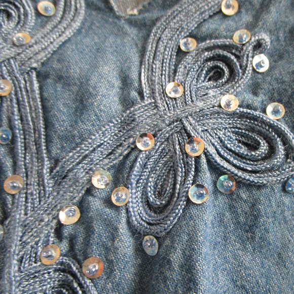 100% cotton denim peasant blouse - Picture 3 of 6